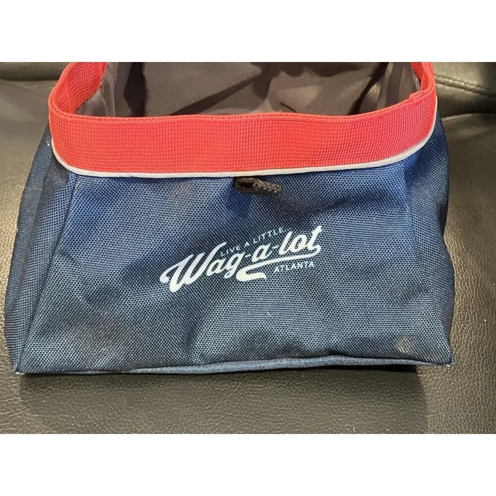 Atlanta Braves Collapsible Dog Travel Bowl Blue with MLB Team Logo